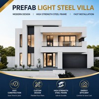 Casa Prefabricada, Villa de Estructura de Acero Duradera con Diseño de Bajo Mantenimiento para Proyectos Residenciales Privados e Inversionistas