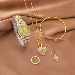 Conjunto de Reloj de Cuarzo Femenino de Lujo Minimalista, Esfera Redonda Clásica, Correa de Metal, Conjunto de Accesorios de Joyería de Moda de 4 Piezas - Product Image 4