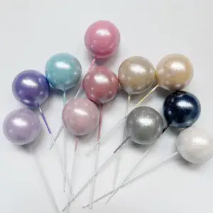 Bolas de perlas de colores 5 unids/bolsa 20 unids/bolsa 2cm 2,5 cm 3cm 4cm Bola de imitación perlada herramientas de decoración de Pasteles de cumpleaños