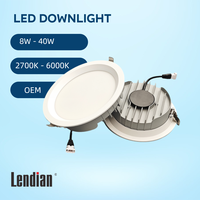 Plafonnier LED encastré dimmable 3 CCT avec interrupteur DIP 3000K 4000K 6000K SMD COB 8W 12W 15W 20W 30W 40W pour hôtel et bureau