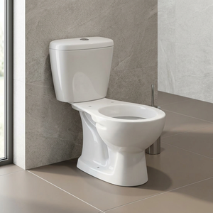 Inodoro de cerámica económico de dos piezas con descarga directa y asiento de cierre suave, artículos sanitarios para baño - Product Image 6