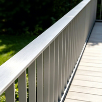 Balustrade de balcon en aluminium minimaliste de luxe, extérieure, noire, à lattes horizontales, pour maison moderne, escalier et villa (DIY)
