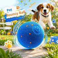 Balle de sport interactive automatique pour chiens et chats, en plastique, pour le nettoyage des dents, jouet électrique intelligent à roulement automatique pour animaux de compagnie, pour jouer en intérieur