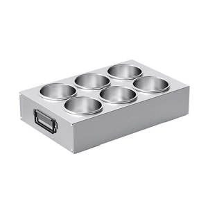 Étagère à épices en acier inoxydable Yongkang avec 6 compartiments, couvercle en métal, poignée, antibactérien, résistant à l'humidité, pas de perçage requis - Product Image 1