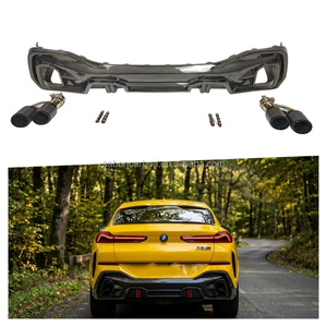 Difusor de Fibra de Carbono Estilo LD con Puntas de Escape para <span class=keywords><strong>BMW</strong></span> <span class=keywords><strong>X6</strong></span> G06 <span class=keywords><strong>m</strong></span> Sport 2019, Accesorios para Parachoques Trasero, Kit de Carrocería - Product Image 1