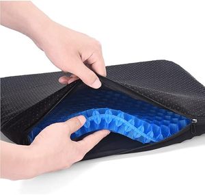 <span class=keywords><strong>Coussin</strong></span> de siège orthopédique carré personnalisable Cellthermo pour chaise de bureau, avec support en TPE et gel rafraîchissant pour soulager le coccyx et le stress - Product Image 5