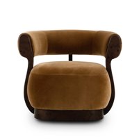 Fauteuil design moderne de luxe en bois de palissandre pour salon, hôtel, chambre à coucher – Mobilier d'appoint luxueux et rembourré