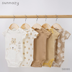 Body per Neonati a Maniche Corte, Tema Animali, Stile Coreano, Unisex, in Cotone, per Tutte le Stagioni, Produzione all'Ingrosso/OEM - Product Image 2