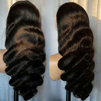 Perruque Body Wave à cordon de serrage, prête à porter, avec dentelle frontale 13x4 13x6, pré-épilée, sans colle, en cheveux humains, avec sangle invisible