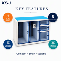 Mini distributeur automatique intelligent à 5 compartiments, faible coût, paiement par QR, personnalisation de la marque, pour bureau et commerce de détail