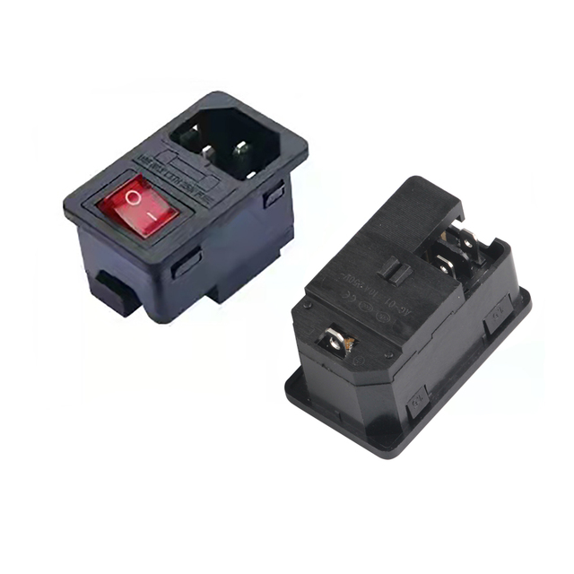 10A 250V Ac-01 Power Socket 3-in-1 Ac Socket with Illuminated Rocker Switch and Fuse Holder