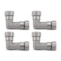 Batang Padat Baja Tahan Karat 304 3000PSI BSPP BSPT 1/2 Inci DN15 Union Elbow Double Female Thread Fitting Pipa Poles