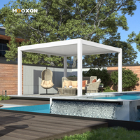 Pergola compacte avec système de toit à persiennes pour balcon ou petit patio