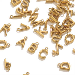 Acier inoxydable A-Z lettre breloques pour collier Bracelet <span class=keywords><strong>Alphabet</strong></span> anglais lettre initiale pendentifs fabrication de bijoux en gros - Product Image 3