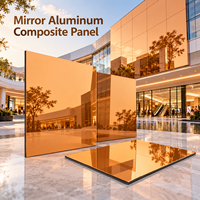 Panneau composite en aluminium miroir, or champagne, 3 mm, pour revêtement de plafond