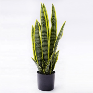 Plantas de imitación falsas con maceta de plástico negro, planta de serpiente Artificial, para el hogar <span class=keywords><strong>Sansevieria</strong></span>, oficina, decoración interior y exterior - Product Image 2