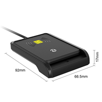 ZOWEETEK Nuevo Lector y Grabador de Tarjetas NFC/RFID y Lector de Tarjetas con Chip IC Inteligente USB 2 en 1 Compatible con Tarjetas EMV, ATM, CAC, SIS y de Crédito