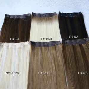 Extensiones de Cabello Halo con Clip de Alambre Oculto, Hilo Elástico Invisible, Extensiones de Cabello Humano con Mechas <span class=keywords><strong>Balayage</strong></span> - Product Image 4