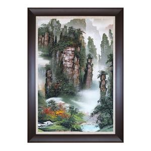 Pintura de Arenisca Hecha a Mano con <span class=keywords><strong>Paisaje</strong></span> de Zhangjiajie, Arte de Pared de Montañas para Decoración del Hogar y Adorno, Obra de Arte Grande - Product Image 1