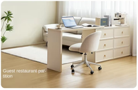Meuble de chambre à coucher, table de toilette avec miroir LED pour femme, table de toilette moderne minimaliste de luxe