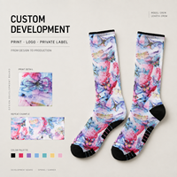 Chaussettes personnalisées OEM pour adultes, collection automne – Polyester/Nylon/Coton/Bambou/Laine, résistantes aux déchirures, séchage rapide, impression numérique intégrale 360°