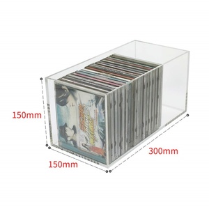 YAGELI Transparent Perspex <b>CD</b>/DVD Storage <b>Box</b> with Custom Logo Silk-Screen Printing Custom Size Thickness Clear Acrylic Material - Product Image 1