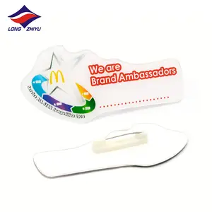 Longzhiyu 15 Năm Nhà Cung Cấp Trung Quốc Tùy Chỉnh Bồi Bàn Led Tên Huy Hiệu Tên Tag Pins Bán Buôn Nametag Phù Hiệu