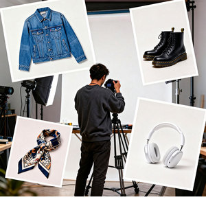 Services de conception photographique basés sur l'IA pour le commerce électronique : Contenu UGC pleine page, accessoires, prise de vue vidéo, retouche d'images, <span class=keywords><strong>studio</strong></span> professionnel - Product Image 1