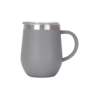 Mug isotherme classique en acier inoxydable de 360 ml (12 oz) avec couvercle, tasse à café pour le camping, chaud et froid, sans BPA