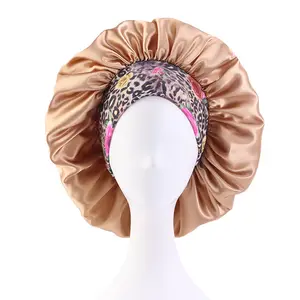 Capelli da parrucchiere personalizzati all'ingrosso cuffia etnica in raso per capelli cofani con ampia fascia