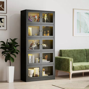 Vitrina de Cristal Iluminada de 5 Niveles, Vitrinas para Exhibición de Aficiones, Muebles Modernos para Sala de Estar con Altura Ajustable y Ecológicos - Product Image 1