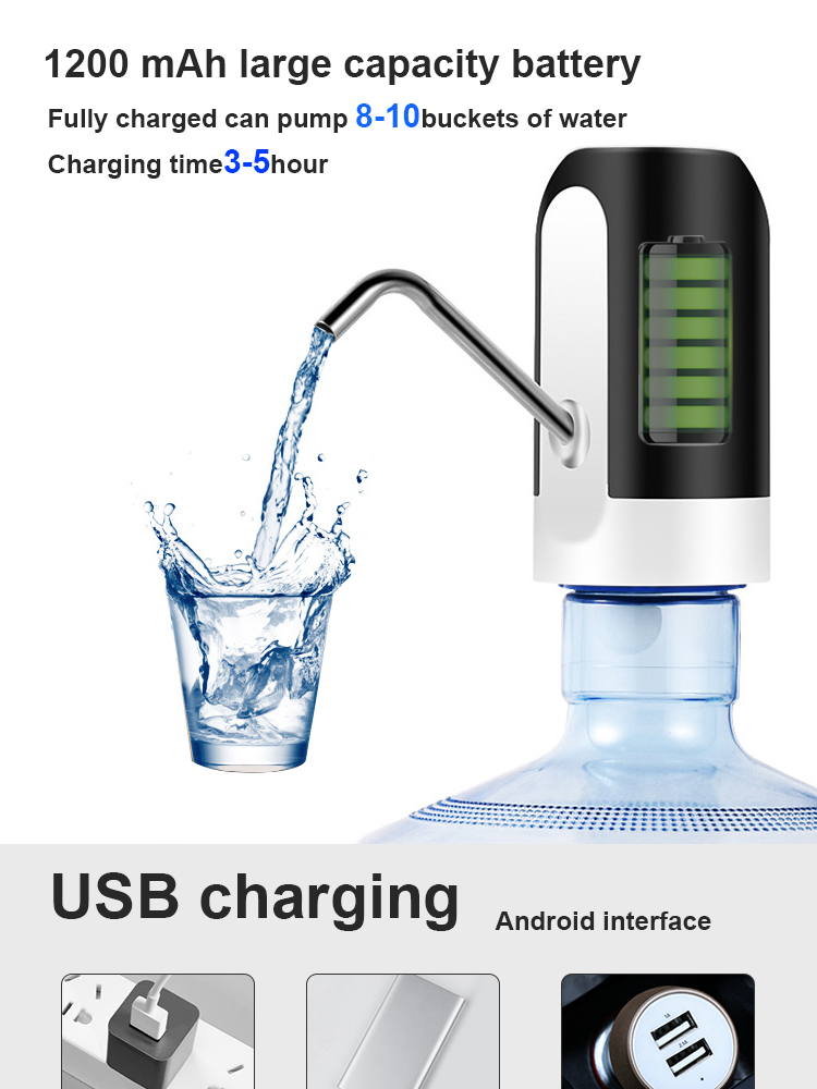5V 4W Smart Water Bottle Pump Dispenser Rechargeable for outdoors