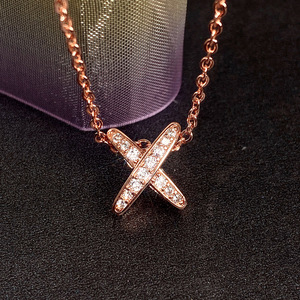 Collana con Ciondolo a Forma di Lettera X per Donne, Stile Europeo e Americano, Catena per Clavicola in Stile Forestale - Product Image 3