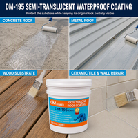 Revêtement de toiture imperméable en silicone semi-translucide pour surfaces en béton, métal, bois et tuiles
