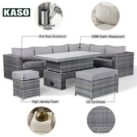 Ensemble de canapés modernes en aluminium et rotin PE résistant aux intempéries, pour hôtel, jardin, villa, mobilier de patio extérieur