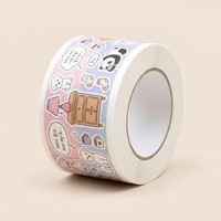 Ruban adhésif washi en papier synthétique mat de 50 mm de large, impression numérique personnalisée, motif chiot rêveur en coton
