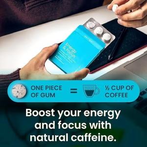 Comprimés énergétiques à la caféine OEM (42 pièces) - Sans sucre, L-théanine + Caféine + Vitamine B12 B6, saveur menthe poivrée, non destiné aux enfants - Product Image 2
