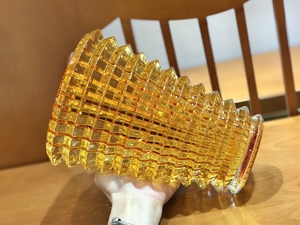 High Quality Creative Yellow Color Circle Trapezoidal Tower Crystal <b>Vase</b> <b>for</b> Christmas Decor Wedding Table Decoration - Product Image 5