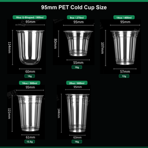 Vasos Desechables de PET con Fondo Redondo de 12/14/16/20/24 oz, Vasos Transparentes con Tapas para Llevar de Cafetería, MOQ Bajo - Product Image 3