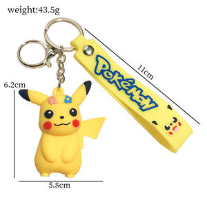 13 moda Pikachu anahtarlıklar Pokemoned UV baskılı çevre dostu kauçuk figürler için özel Logo araba/okul çantası kolye - Product Image 6