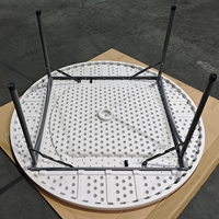 Table Pliante Ronde d'Extérieur 8-10 Places en Plastique HDPE Blanc Solide 60" pour Événements