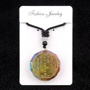 Bán buôn ogan 7 <span class=keywords><strong>Chakra</strong></span> Vòng sỏi Mặt dây chuyền sỏi đá chữa bệnh orgonite Thiền chữa bệnh tinh thể đá quý Mặt dây chuyền - Product Image 2