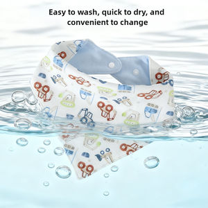 Barato 100% algodón infantil 2 capas alimentación Reversible punto triángulo bebé Baberos impreso Color sólido bebé bufanda Baberos - Product Image 5