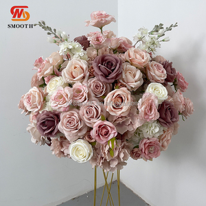 Centros de Mesa Florales Redondos Personalizados con Flores Artificiales de Color Rosa Empolvado para Bodas - Product Image 2