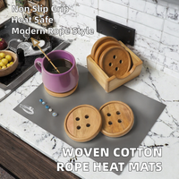 Sous-verres en bois faits à la main, résistants à la chaleur, de forme irrégulière, avec support, écologiques, pour la maison et la cuisine