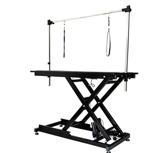 طاولة تجميل للحيوانات الأليفة من الفولاذ المقاوم للصدأ والحديد مع رافعة كهربائية قابلة للطي آمنة للقطط والكلاب، معدات تجميل احترافية مع أمشاط وفرش - Product Image 6