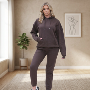 Ensemble de survêtement polaire 2 pièces unisexe personnalisé avec logo, pantalon long, streetwear d'hiver, vêtements de détente, maternité, anti-bactérien, vente en gros - Product Image 3