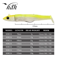 Vente en gros de leurre en silicone 7g-120g méné noir corps souple tête de gabarit méné souple leurre de poisson en caoutchouc méné noir souple ensemble de leurres