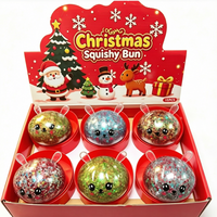 Jouets à presser en TPR en forme de boulette de Noël de 8,5 cm, boîte mystère, à remontée lente, anti-stress, balle sensorielle pour filles, boîte colorée