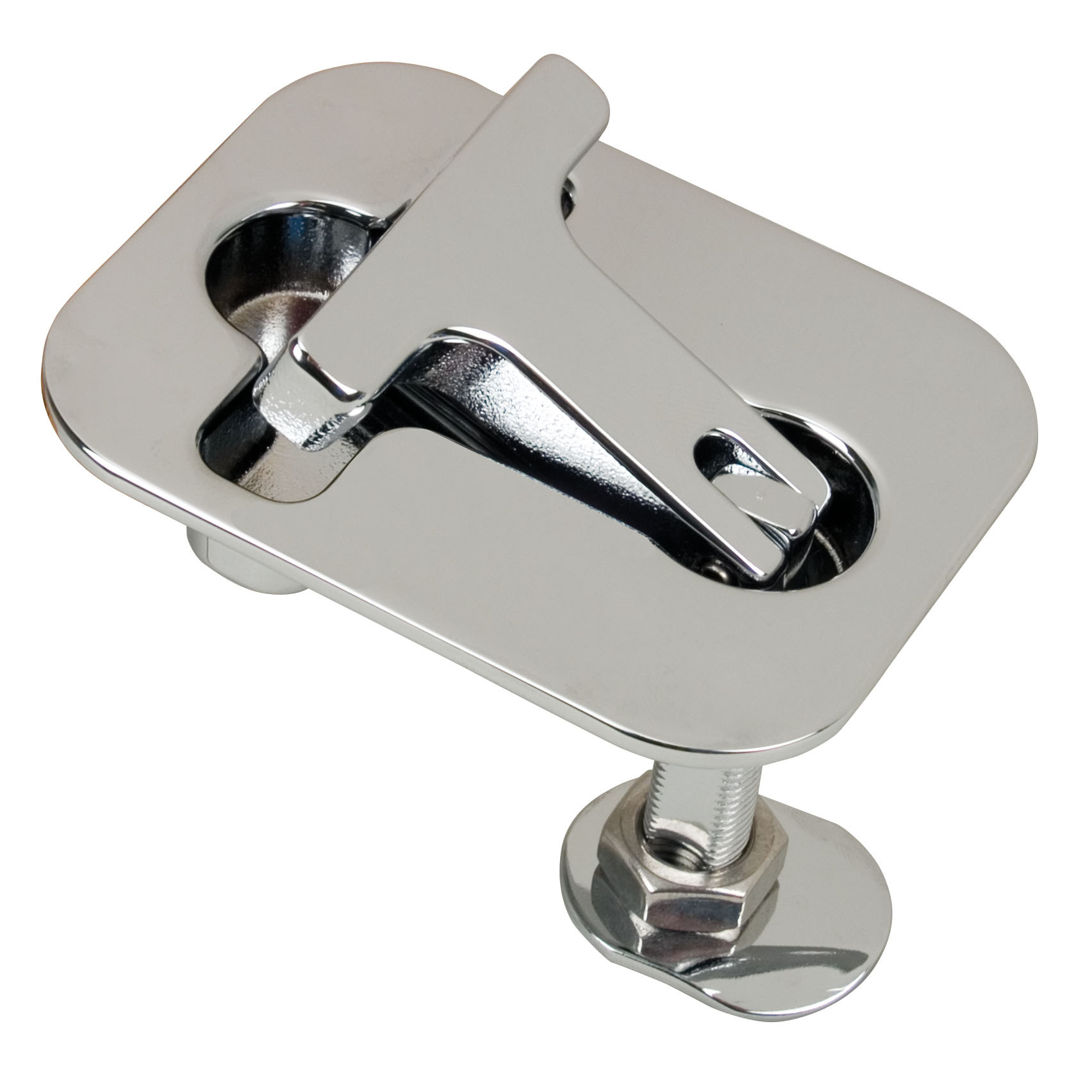 Stainless Steel 316 Flush Mount Boat Hatch Handle - Ring Pull With Cam Latch, 57x40mm, Marine Grade (2 Handles + Slot)